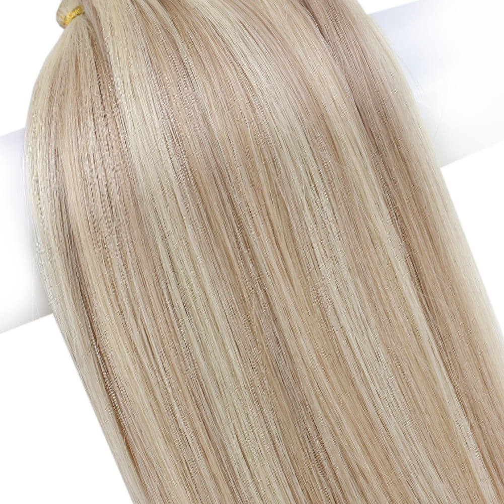 hand-tied hair weft highlighted blonde P18/613