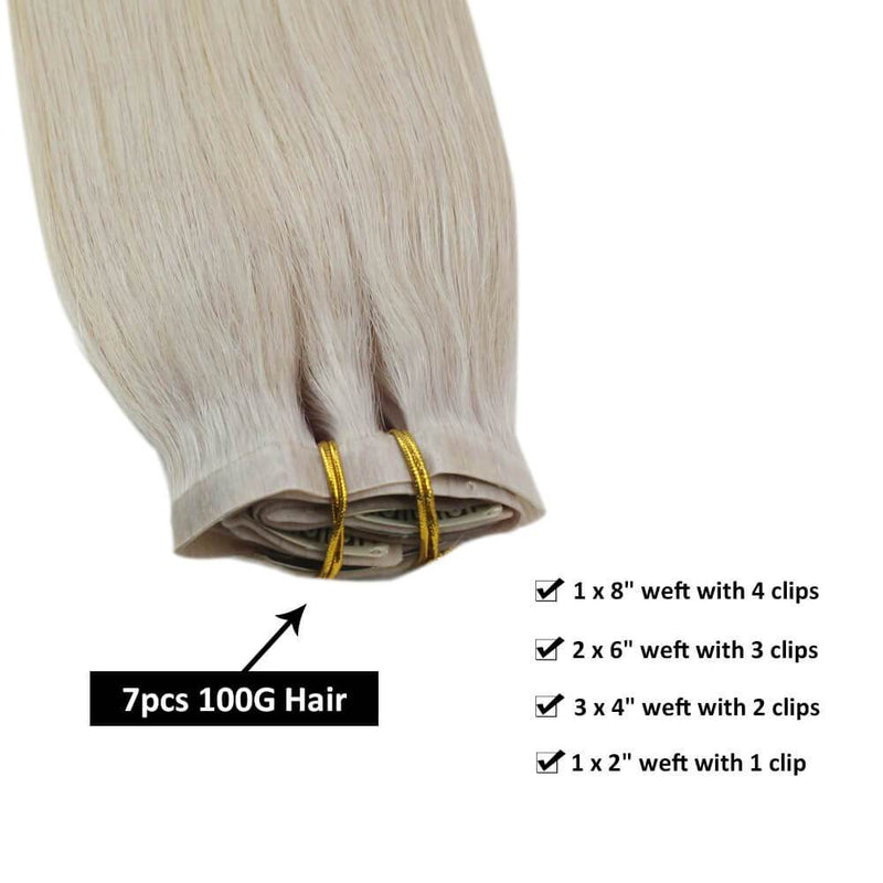 Real Hair Extensions Clip in Human Hair Blonde Hair Extension