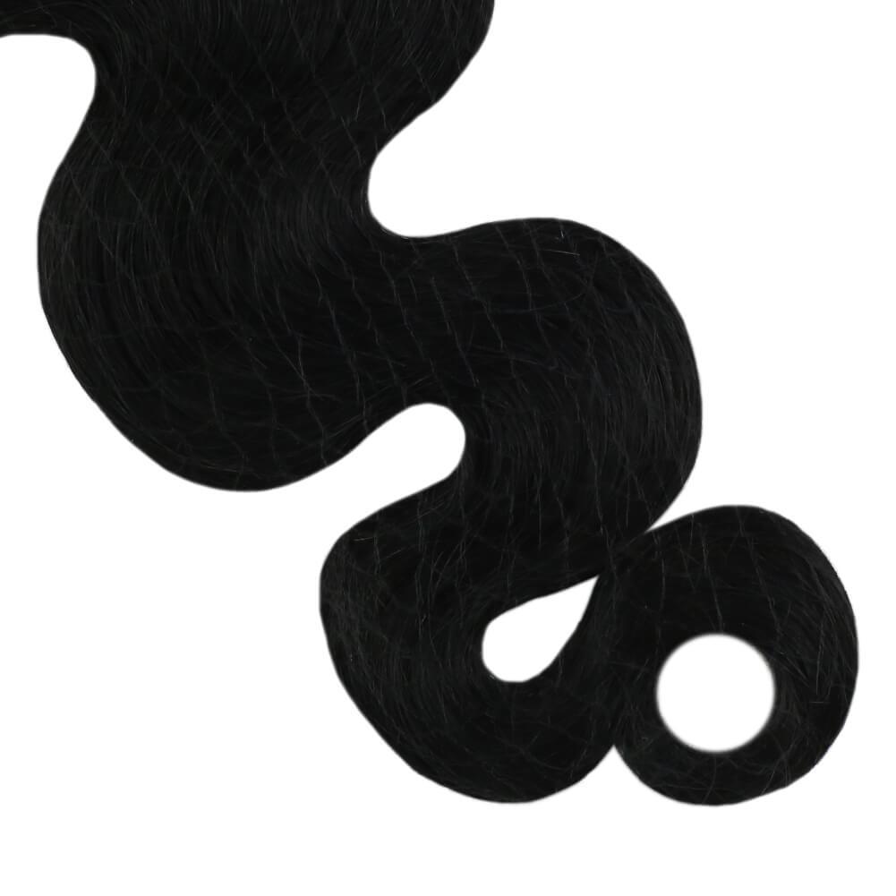 Body Wave Tape in Hair Extensions Seamless Skin Weft Hair Jet Back-1