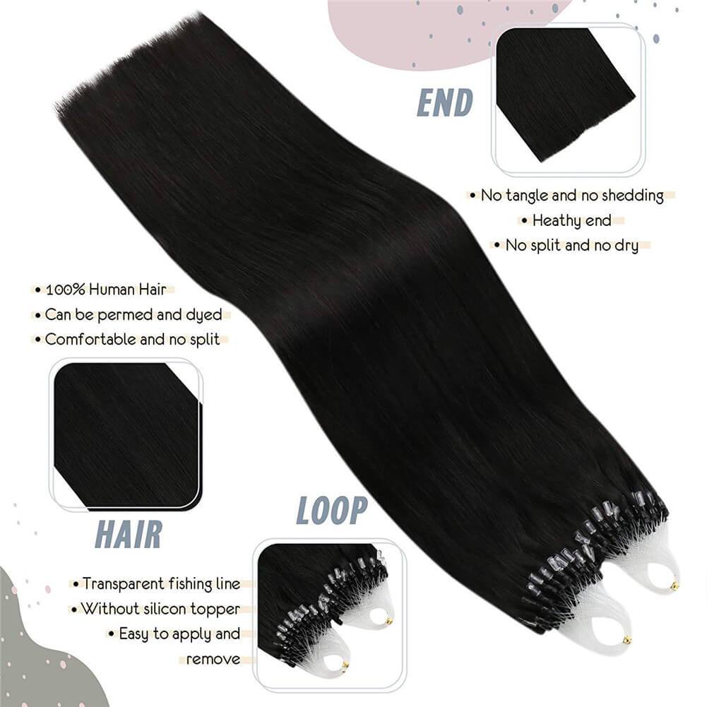 Ugeat micro link hair extensions remy human hair