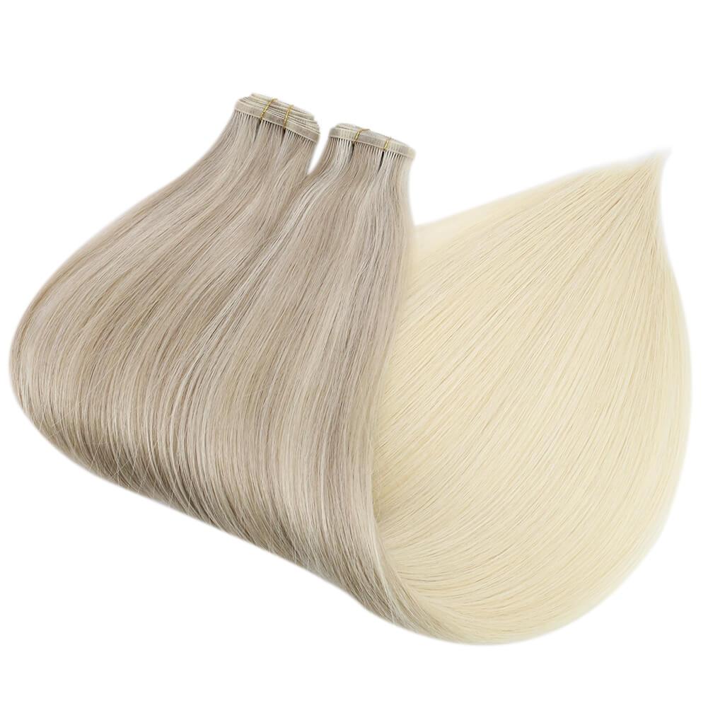 virgin human flat silk weft hair extensions