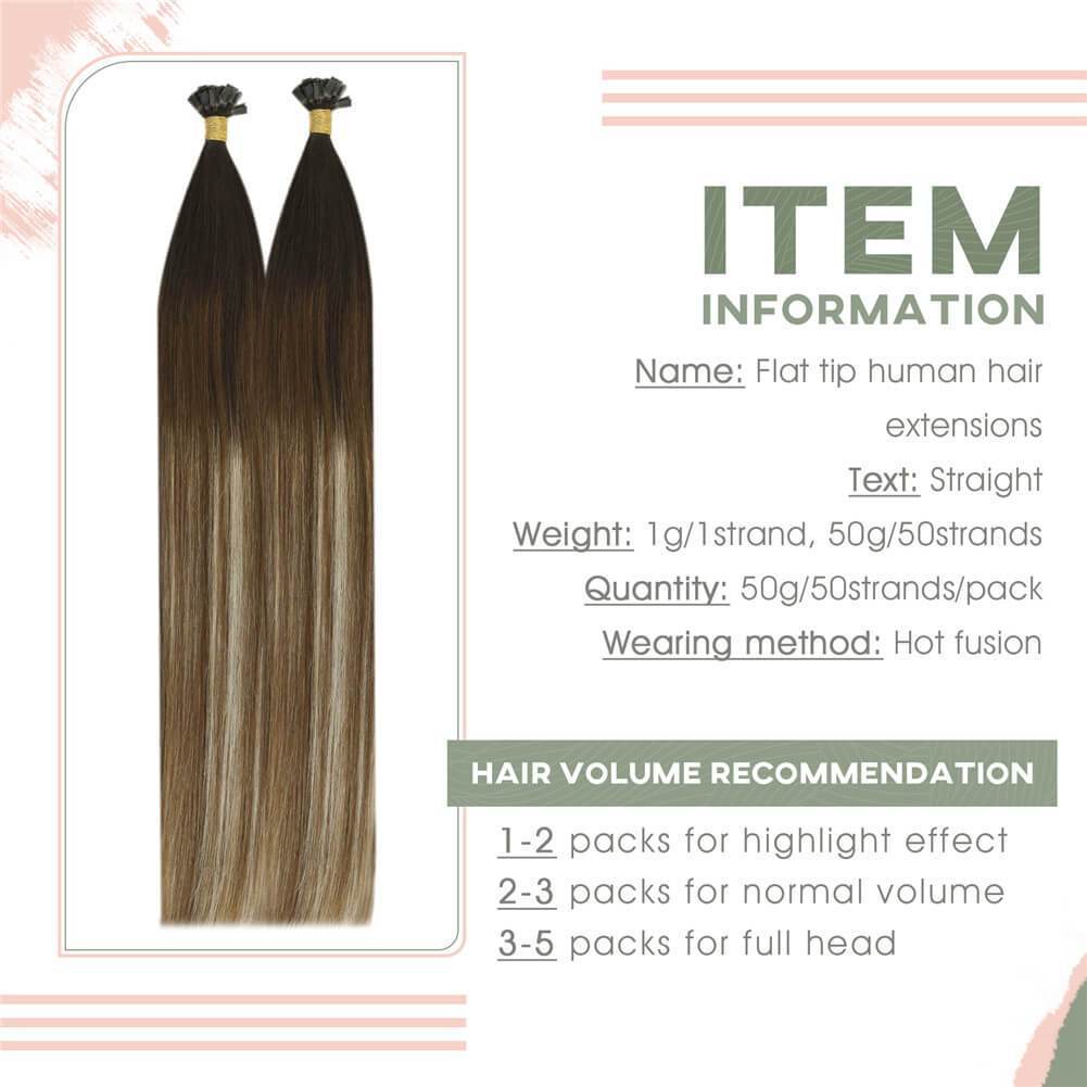 Brown Keratin Hair Extensions Human Hair Blonde