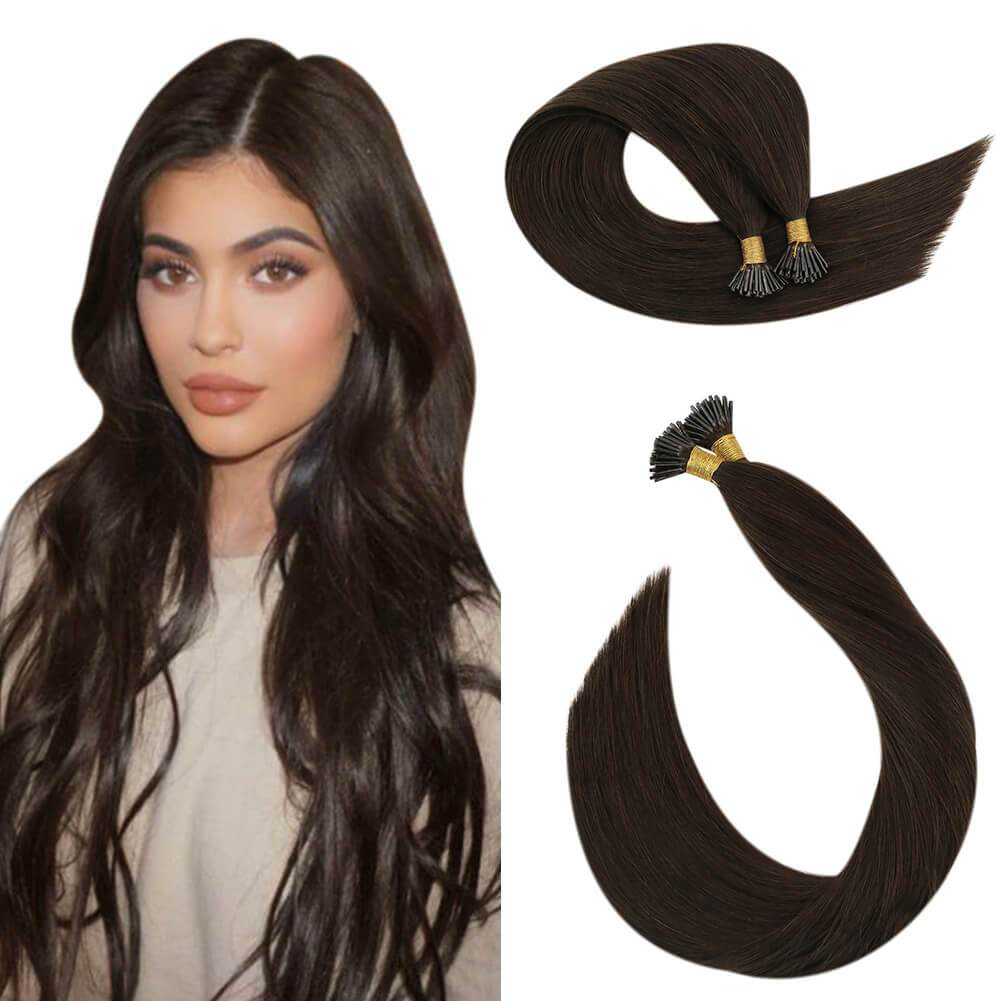 Itip Real Hair Extensions 22Inch I Tip Fusion Hair Extensions 4 Dark Brown