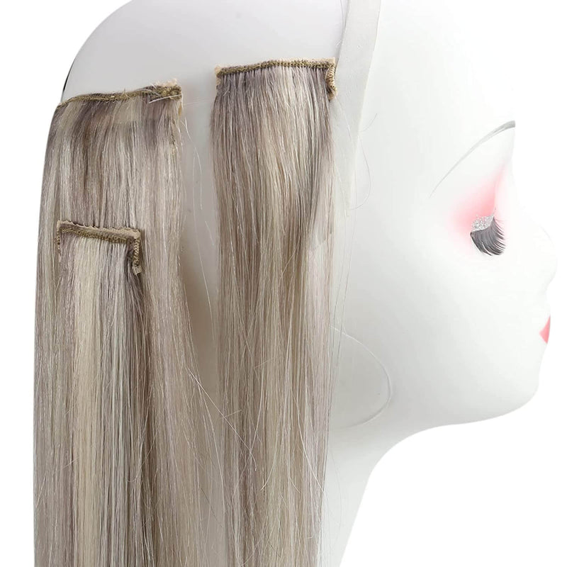 Wire Human Hair Extensions with Invisible Wire Layered Hairpiece Human Hair