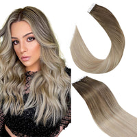 Natural Straight Human Hair Extensions Tape in