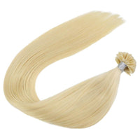 #613 Bleach Blonde Keratin Fusion Nail Tip Human Hair Extensions