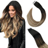 Pu Tape in Real Remy hair black tith brown and blonde