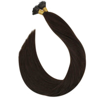 Human Hair Extensions I Tip #4 Dark Brown 40Gram Keratin Stick Fusion Straight Remy Hair Extensions