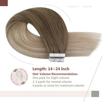 Ugeat Real Human Hair Tape in Extensions 24 Inch