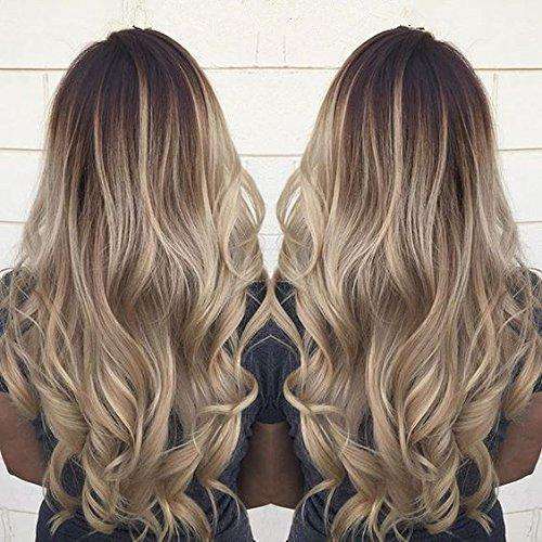 Brown to Blonde Ombre Clip in Hair Extensions for Thickness #4/18/24-UgeatHair