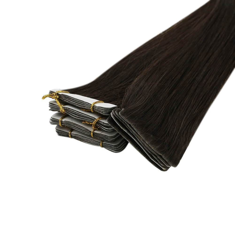 Invisible Seamless Injected Virgin Tape in Hair Extensions Darkest Brown #2