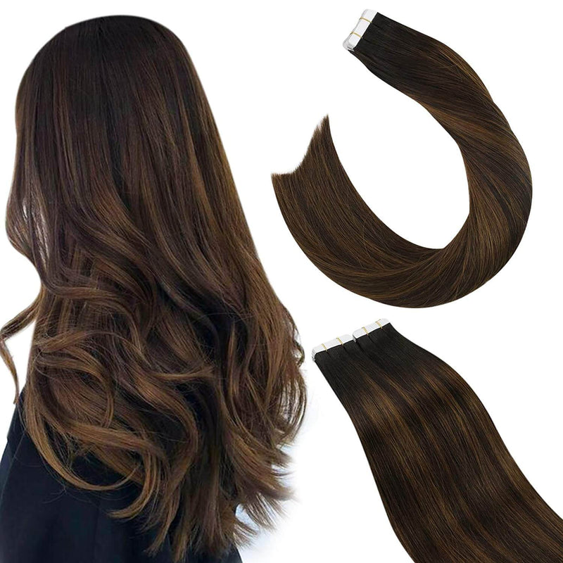 Tape in Real Human Hair Extensions Two Tones Brown Color #2/6/2 Ugeat ...