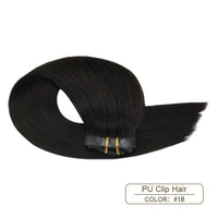 #1B Full Head 7P Thick Hair Clip in Extension