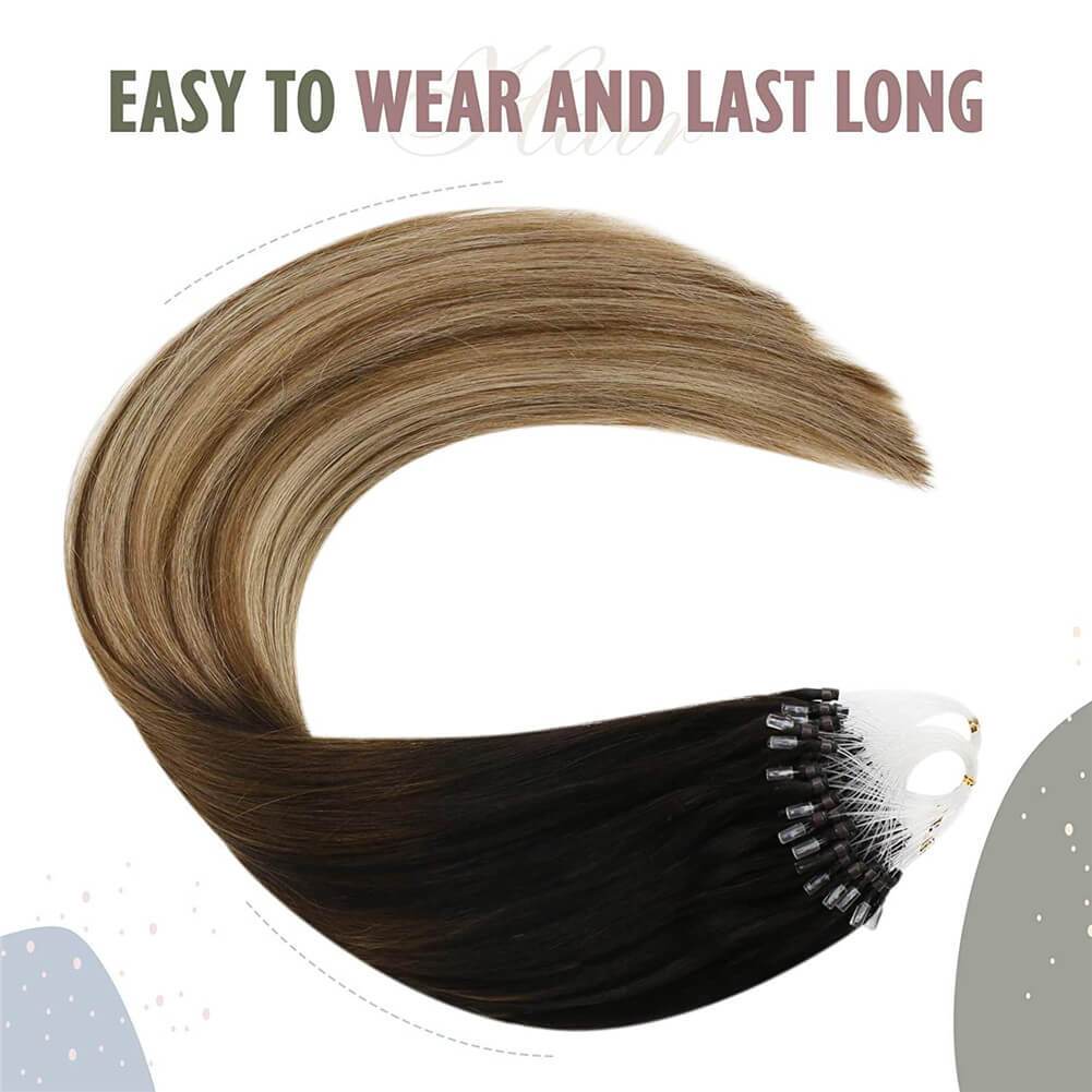 Ugeat Hair Extensions Micro Loop 16inch Micro Links Human Hair Extensions