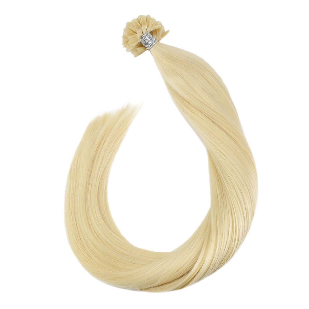 U Tip Keratin Hair Extensions Human Hair Hot Fusion Hair ExtensionsPre Bonded U Tip Hair Extensions 24inch Silky Straight Human Hair
