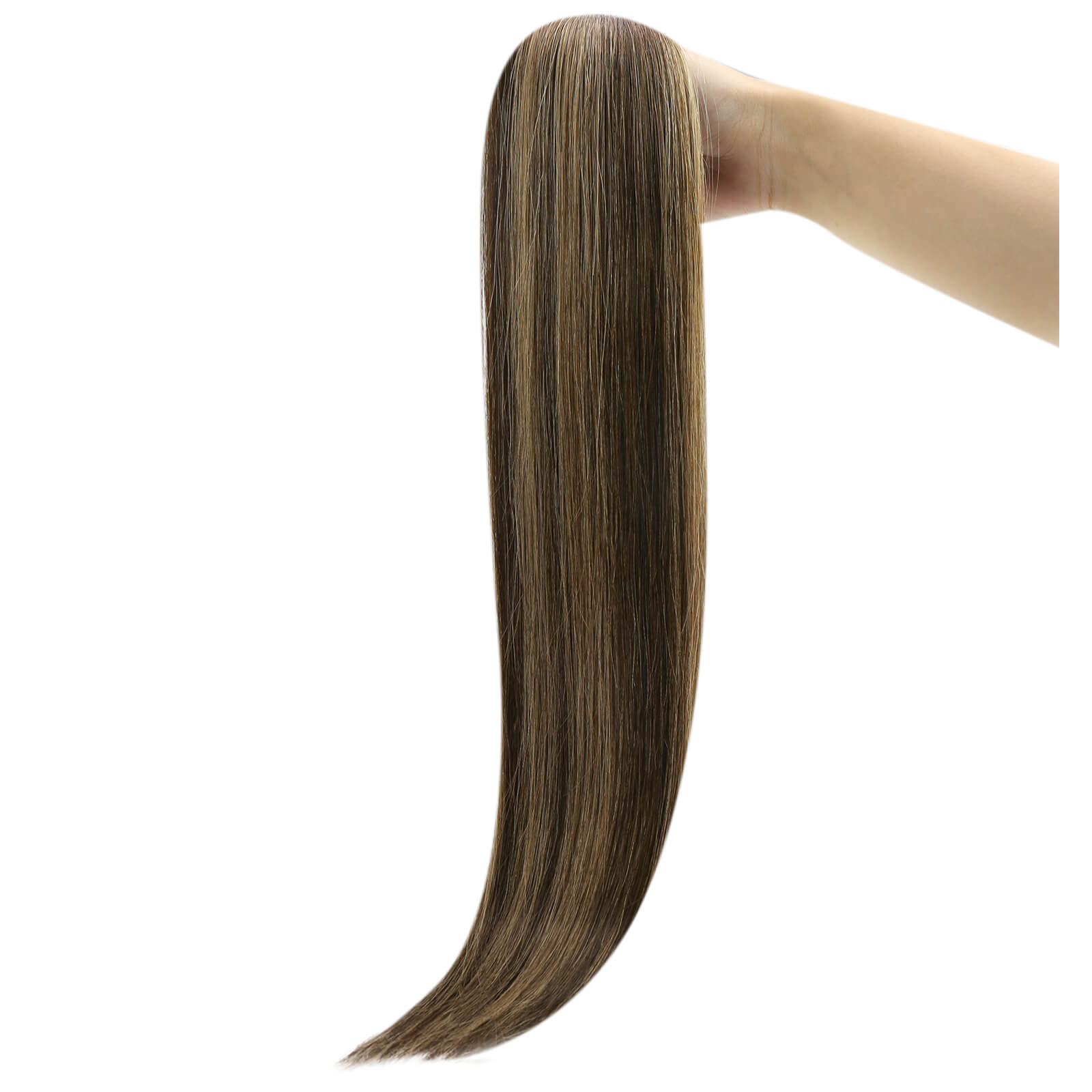 invisible tape in extensions balayage blonde hair