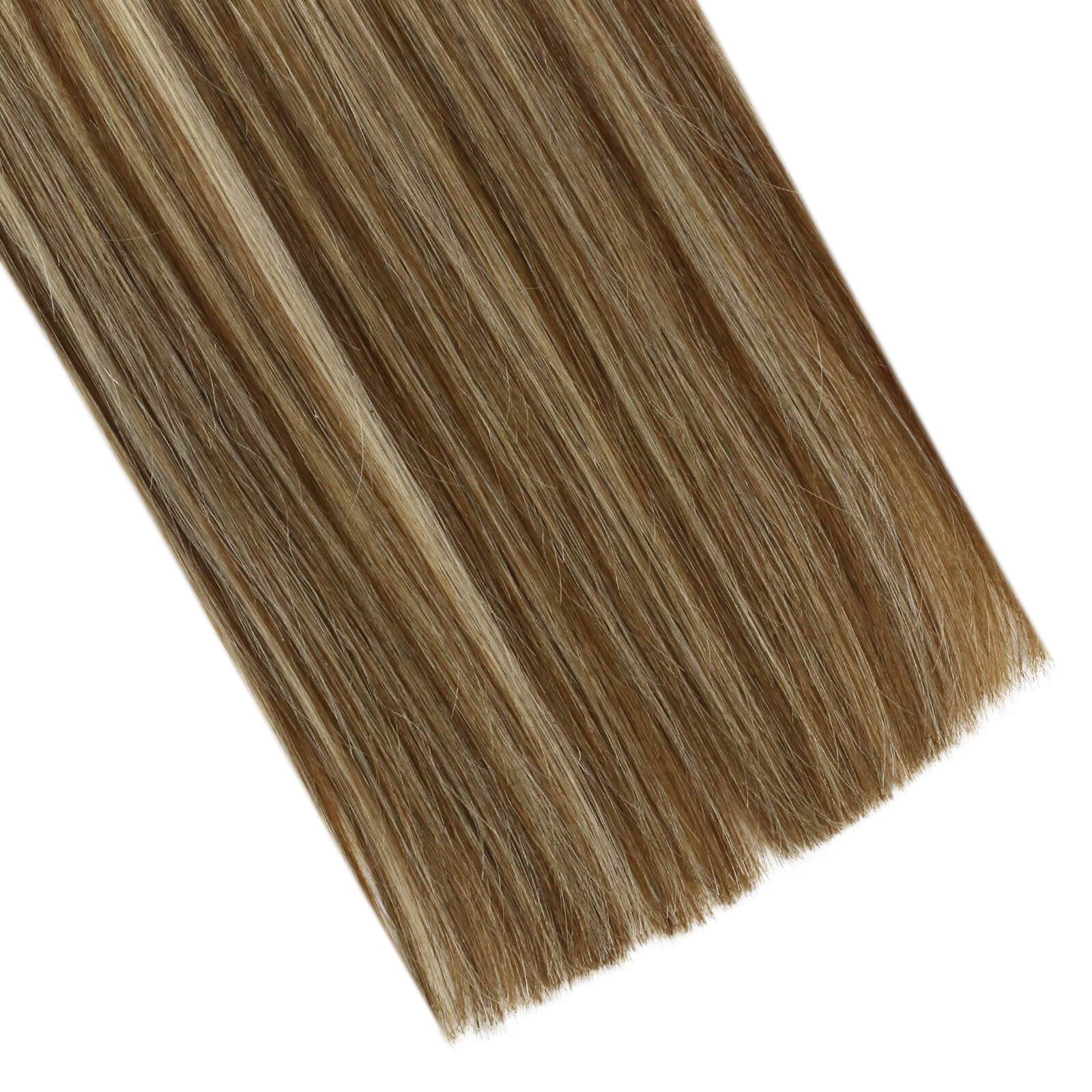 Balayage Dark Brown to Medinum Brown with Bleach Blonde Remy Hair Utip