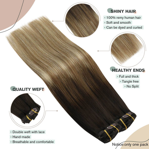 Balayage Ombre Clip in Remy Human Hair for Volume and Length ...