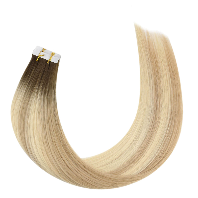 seamless tape in hair extensions platinum blonde