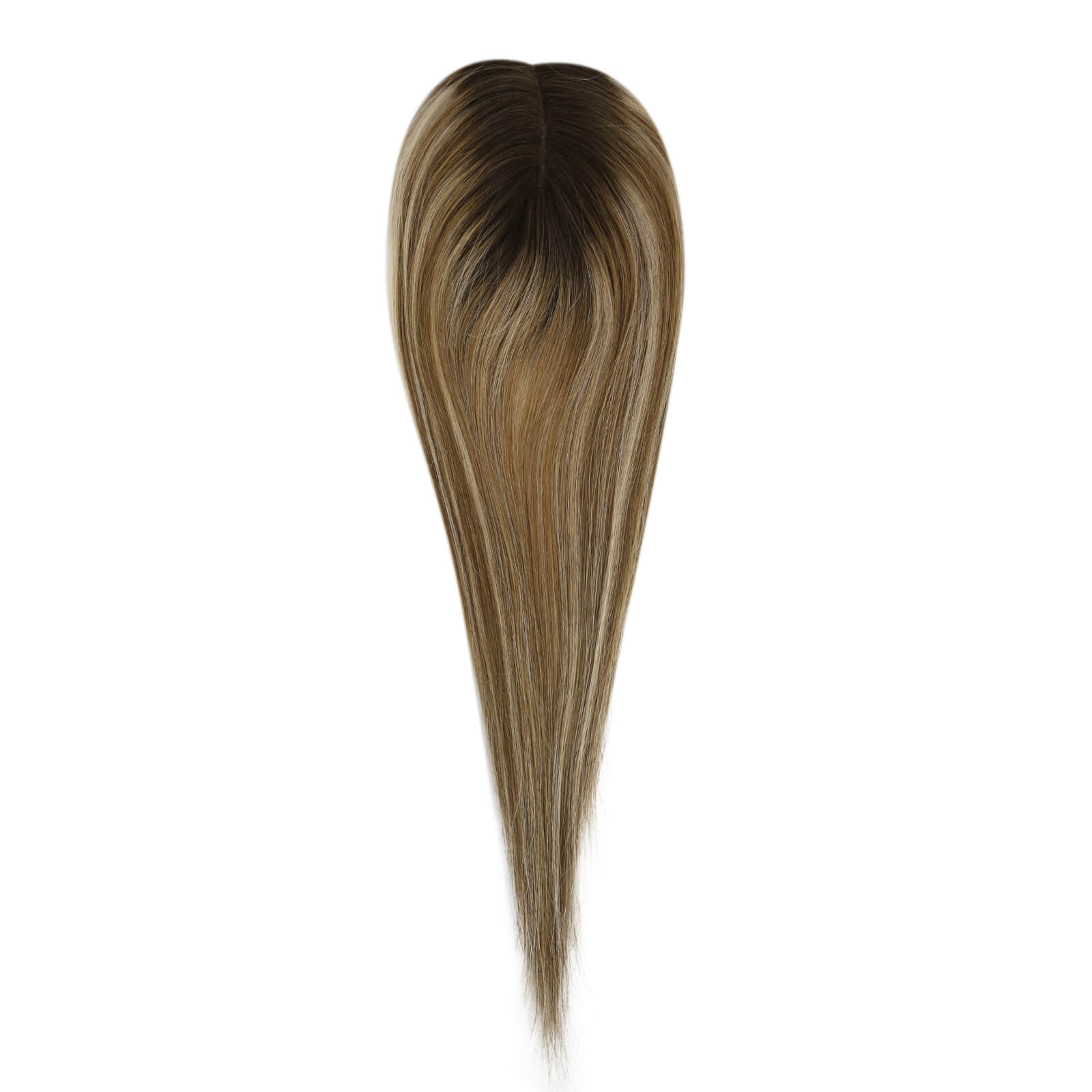 brown with blonde human hair toppers