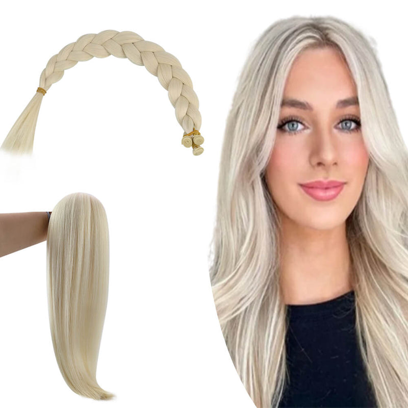 Hair Weave Style Sew in Blonde Genius Wefts Silky Straight #1000