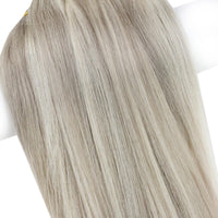 virgin hair extensions hand-tied hair weft highlighted color blonde