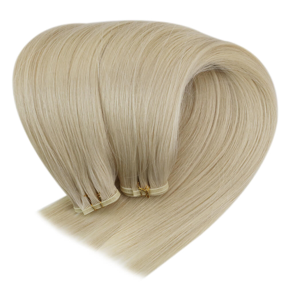Virgin Sew in Hair Extensions Flat Silk Weft Hair Extensions 60