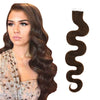Invisible Seamless Injection Tape Hair Extensions Body Wave Brown