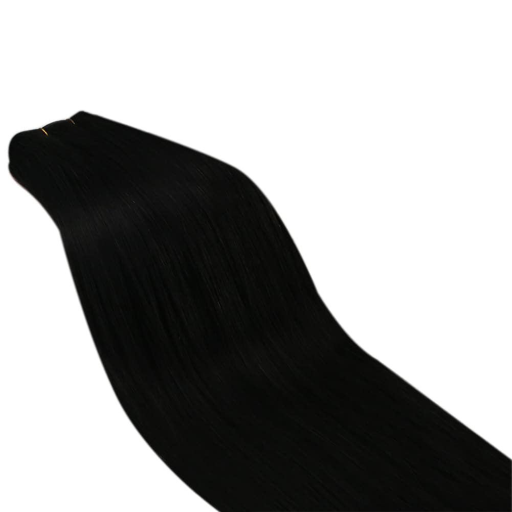 Hair Weave Style Sew in Off Black Color Remy Human Hair 1b
