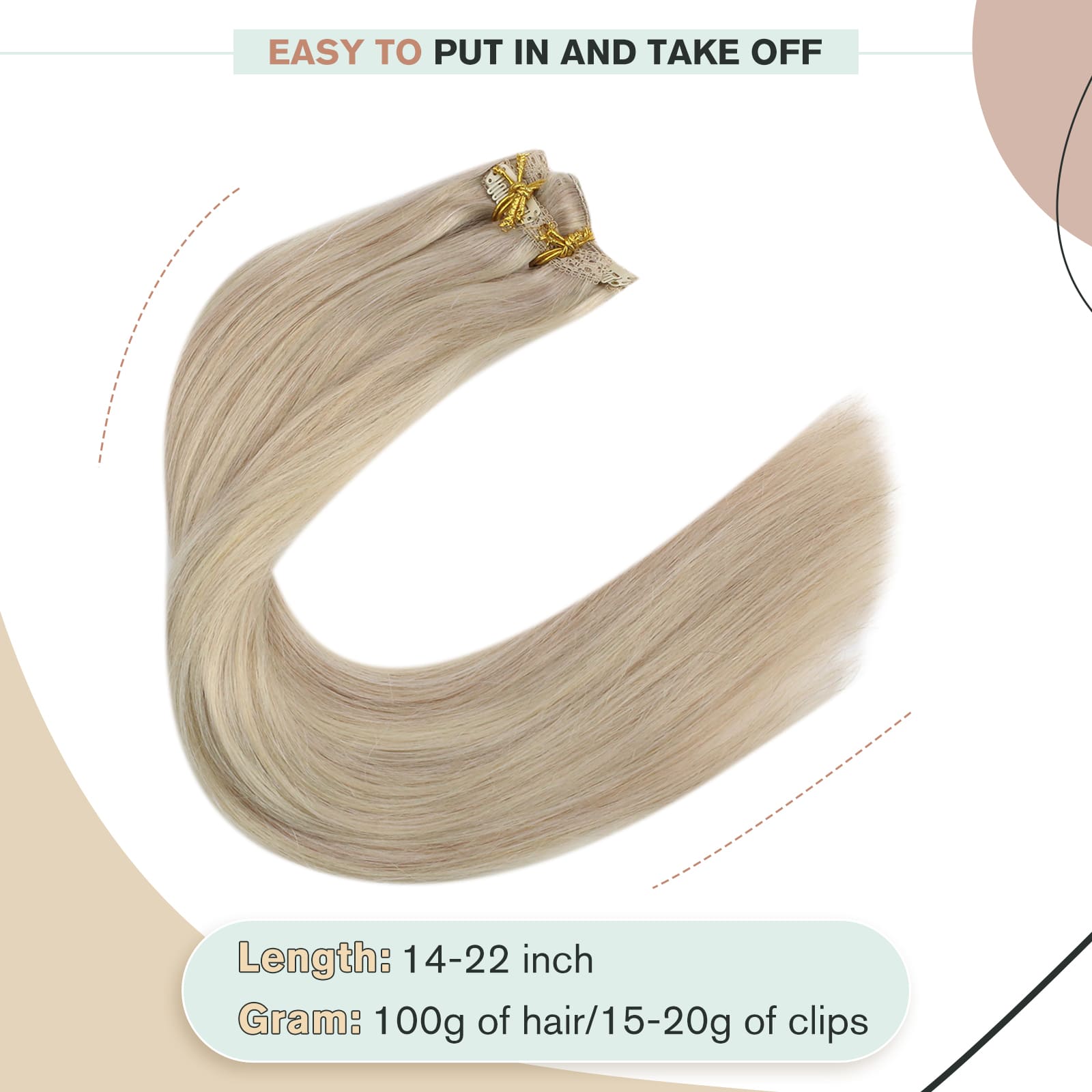 real human hair extensions clip in blonde