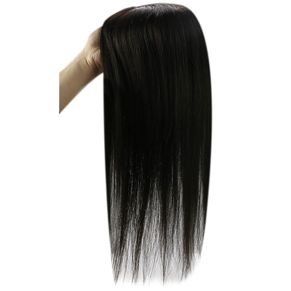 invisible wiglet human hair topper off black for women