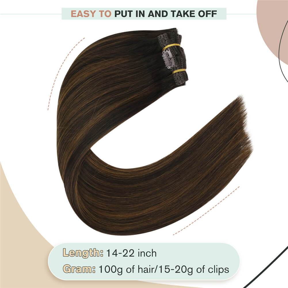 Brown Mixed Clip in Hair Extension