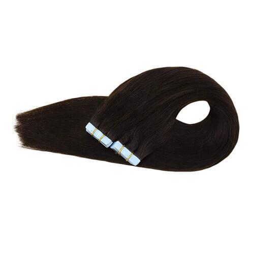 Double Drawn Tape in Hair Extensions Solid Dark Brown #2 Color-UgeatHair