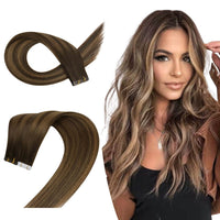 [Virgin+] Brown Balayage Tape in Real Human Virgin Hair Extensions #DU