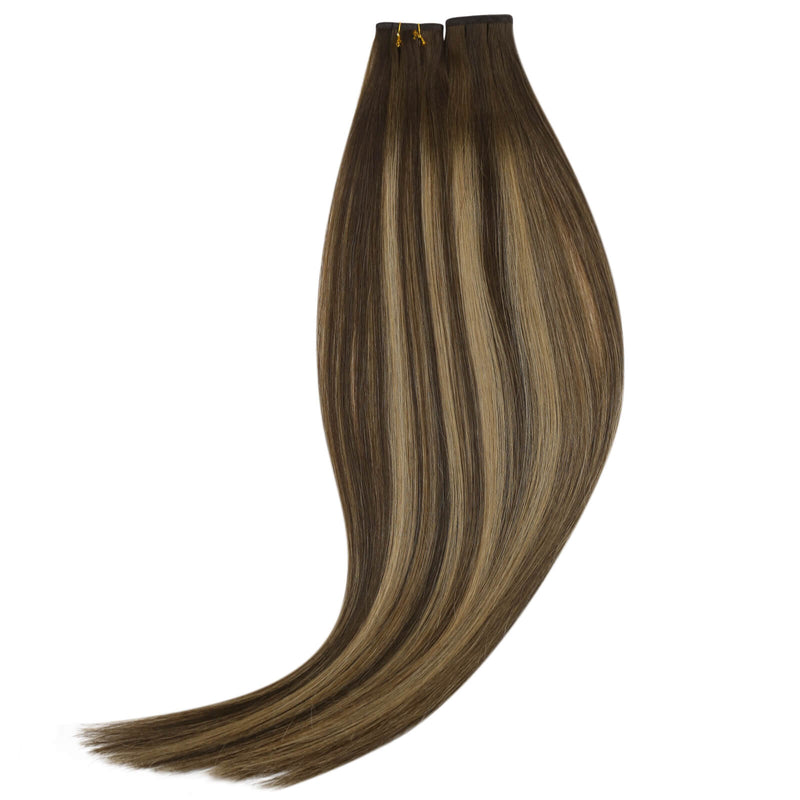 virgin flat silk weft hair extensions #BM