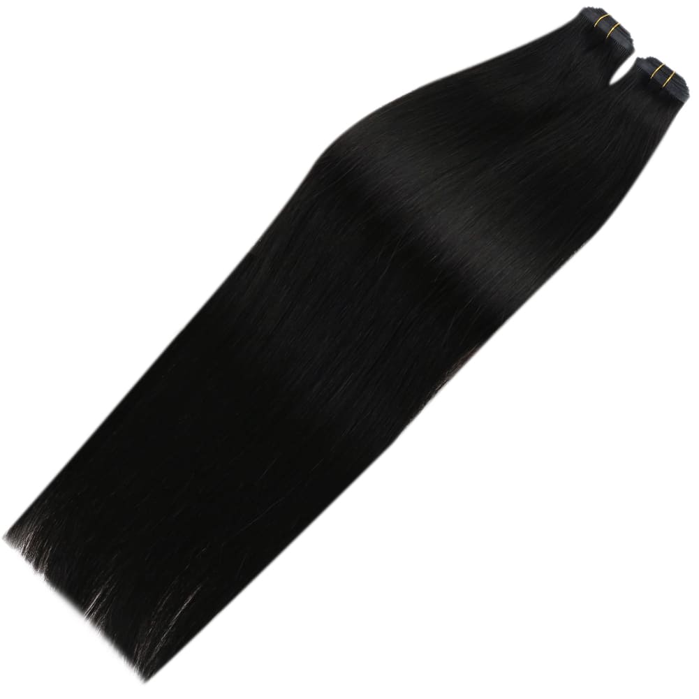 Flat Silk Weft Hair Extensions Real Human Hair