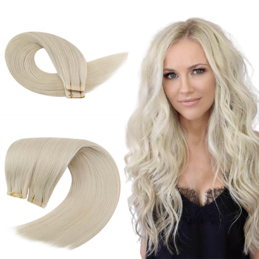 Virgin Tape in Hair Extensions blonde hair