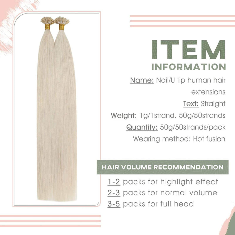 Blonde Whitest Blonde Prebonded Remy Hair Extensions