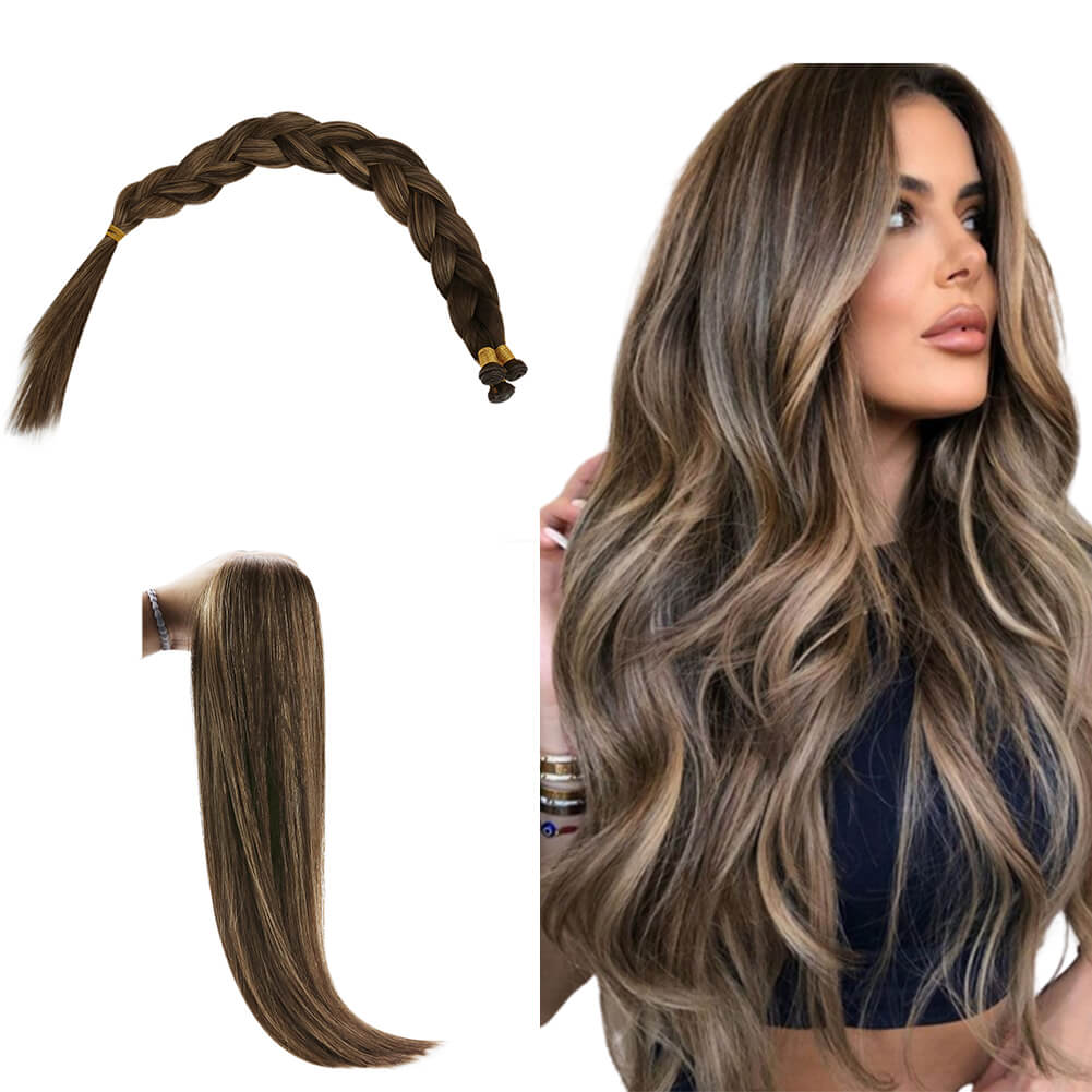 Balayage Genius Wefts Human Hair Extensions Silky Straight
