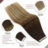 Human Hair Tape in Invisible Extensions Blonde Hair Extensions