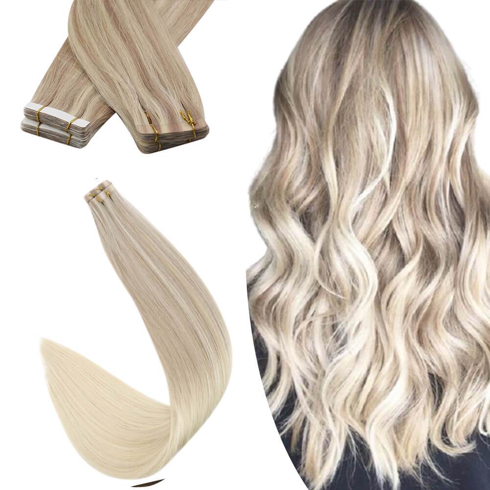 Virgin Hair] Balayage Omber Blonde Virgin Tape in Hair Extensions 18/22/60