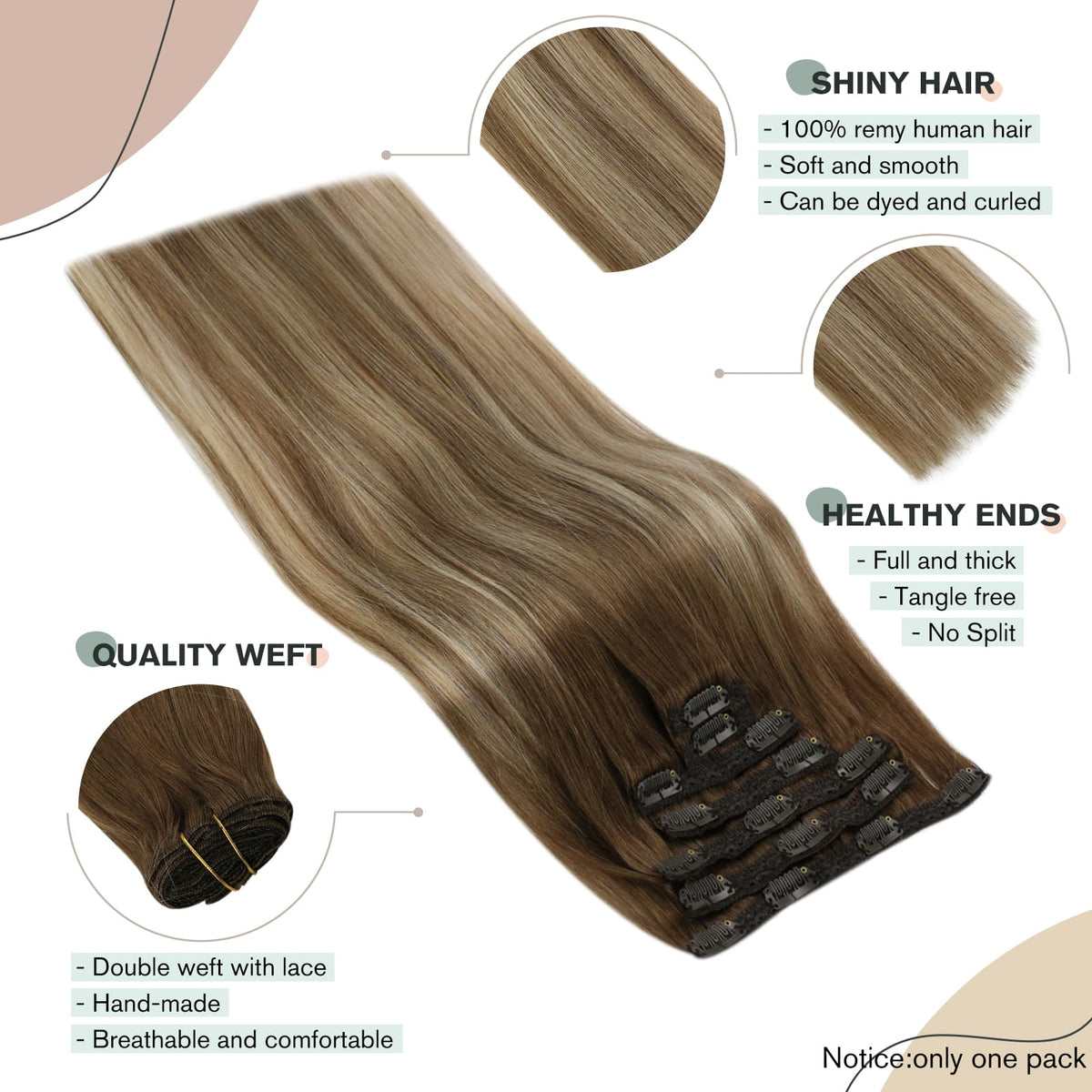 ugeat hair clip in hair remy 6-60-6