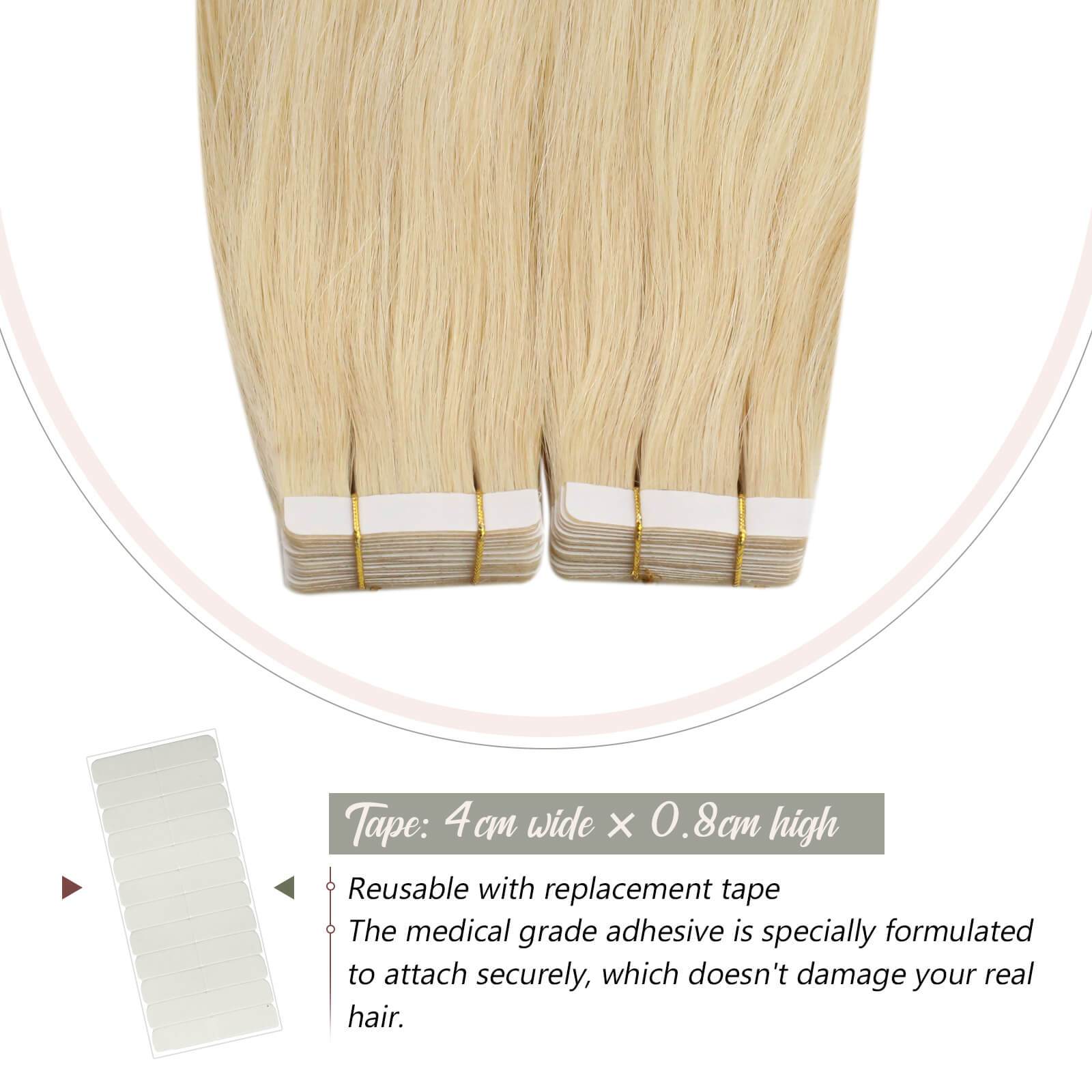 Double Sided 100 Real Tape in Human Hair Extensions