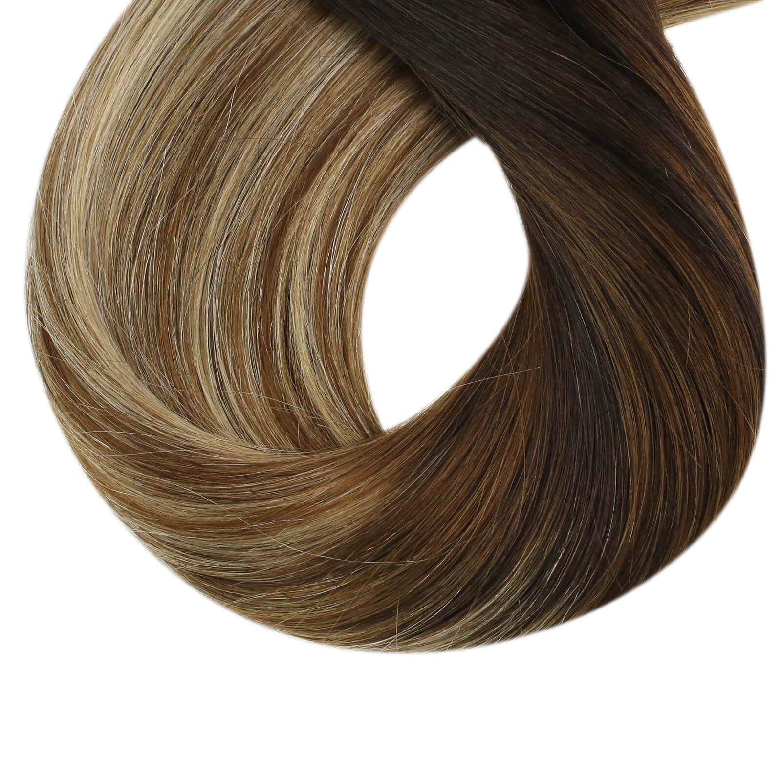 Dark Brown to Medinum Brown with Bleach Blonde Remy Hair Utip Extensions