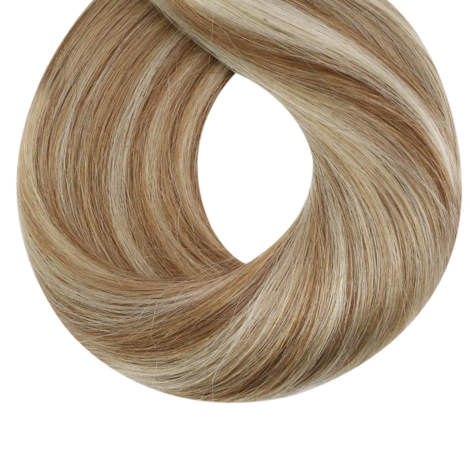 Golden Brown with Bleach Blonde 50g Utip Human Hair Extensions 1g/strand