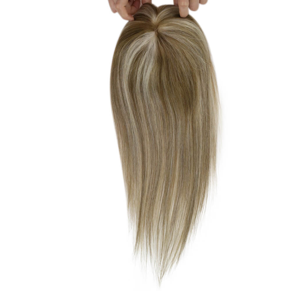 hair bangs clip on highlight blonde