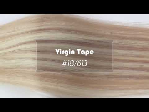 [Virgin Hair] Piano Color Ash Blonde with Bleach Blonde Tape in Hair Extensions Virgin Hair #18/613