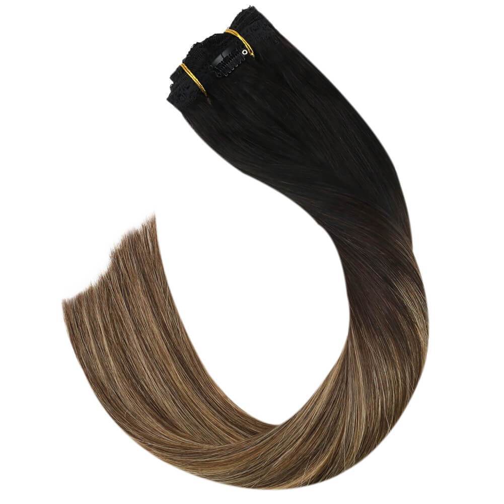 Black to 4 Brown with 27 Blonde Clip in Ombre Extensions for Women