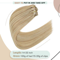 remy hair clip in extensions blonde