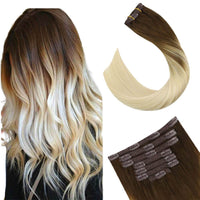 Blonde Clip in Double Weft Hair Extensions